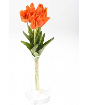 Bouquet di Tulipani Real Touch - Vari Colori - Arancione