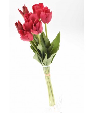 Bouquet di Tulipani Real Touch - Vari Colori - Fuxia