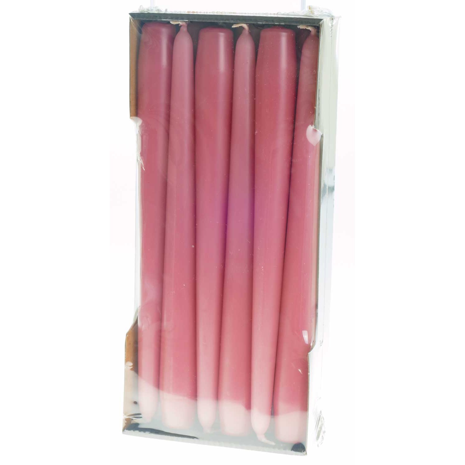 Candele coniche 250/25 MM 12 Pezzi -Rosa scuro