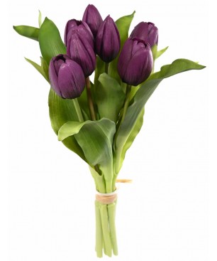 Tulipani "Real touch" in mazzo - Viola