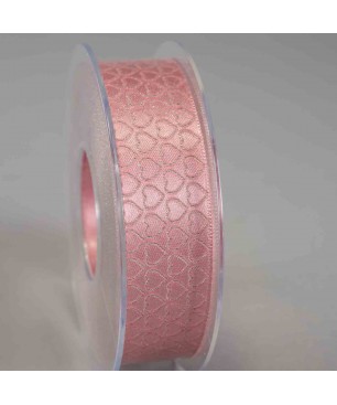 Nastro con cuori laser - 25 Mm x 15 M / Rosa antico