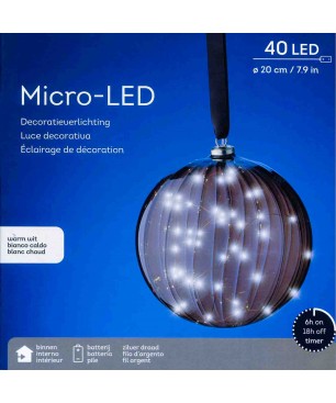 Lampada a LED a forma di sfera D 20 Cm  marrone