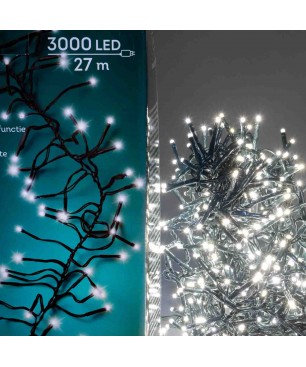 Catena di luci LED Cluster / Twinkle - Filo Nero / Luce bianca calda - 27 M / 960 LED