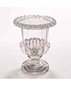 Vaso in vetro trasparente con piede - D 16 Cm