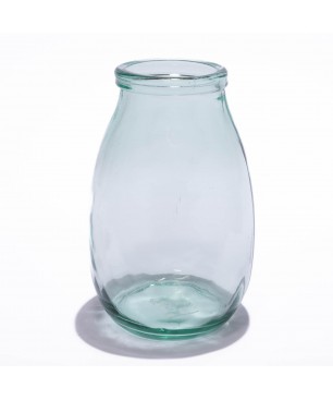 Vaso decorativo in vetro riciclato trasparente - D 18x28 Cm