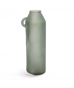 Vaso in vetro riciclato - Verde satin / D 17x45 Cm