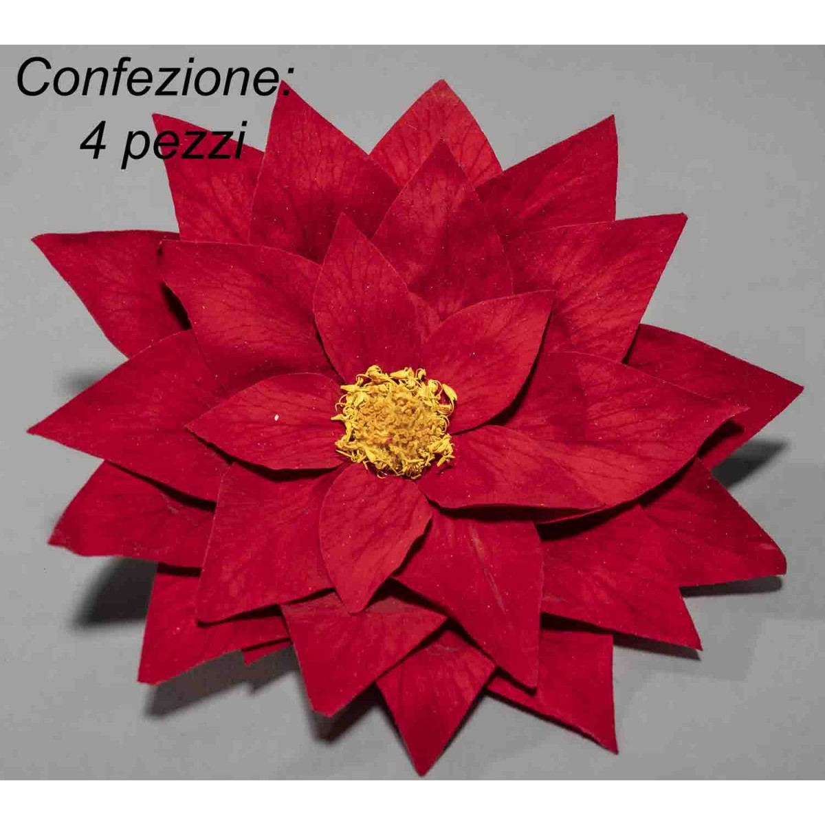 Stelle di Natale stabilizzate - 4 Pezzi - Rosso scuro