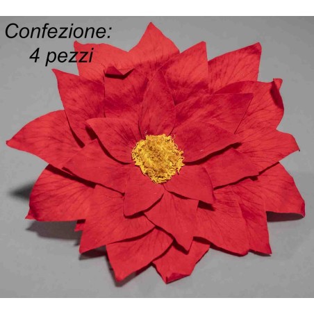 Stelle di Natale stabilizzate - 4 Pezzi - Rosso chiaro