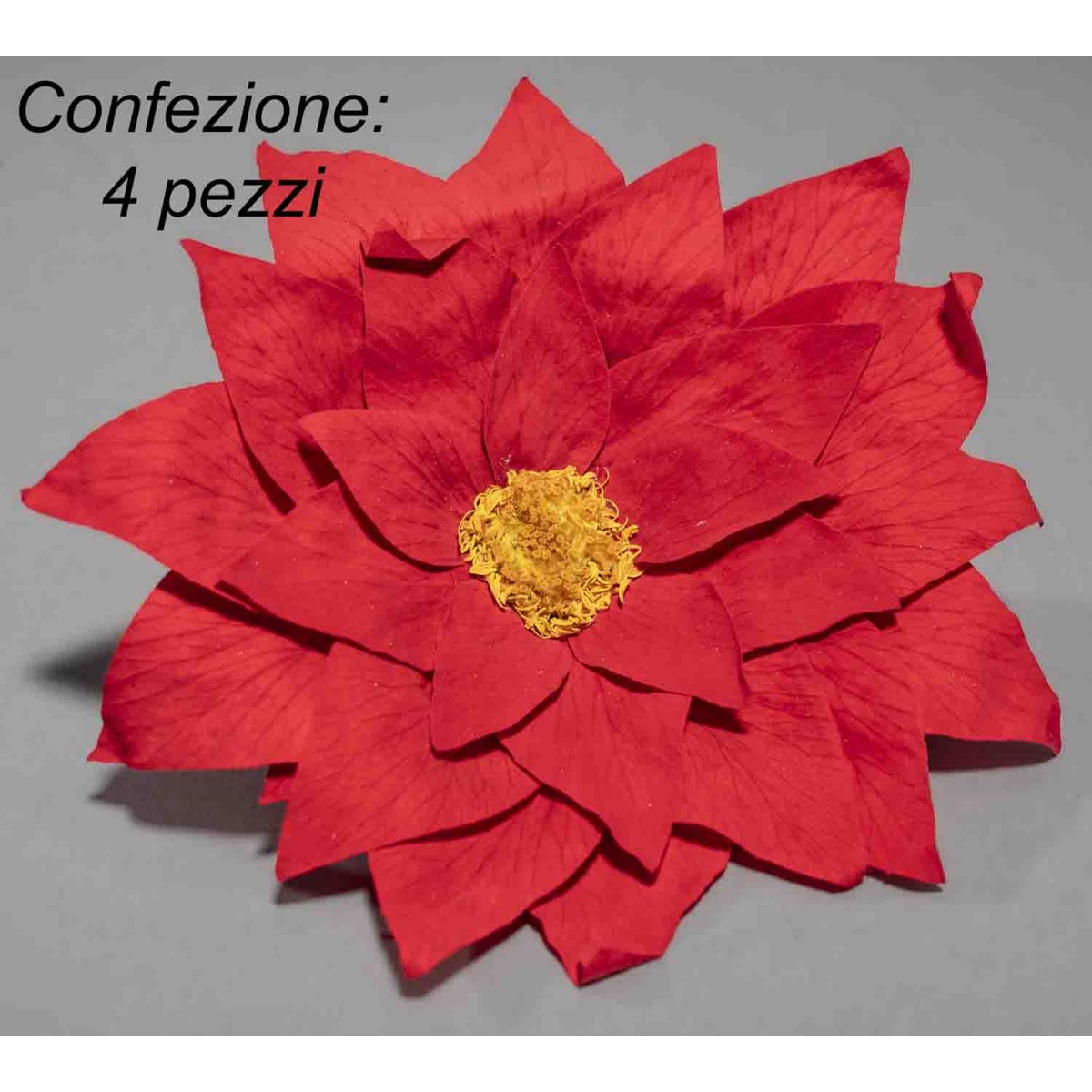 Stelle di Natale stabilizzate - 4 Pezzi - Rosso chiaro