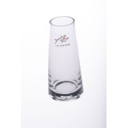 Vaso in vetro trasparente monofiore a forma di cilindro svasato h 13 cm d 3,5 cm