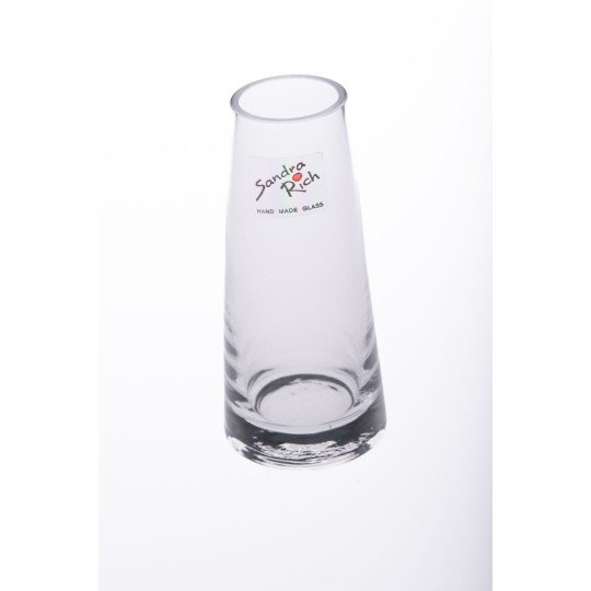 Vaso in vetro trasparente monofiore a forma di cilindro svasato h 13 cm d 3,5 cm