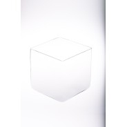 Vaso in vetro trasparente a forma di cubo in varie misure - 25x25