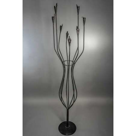 Candelabro nero 8 luci - 170 CM