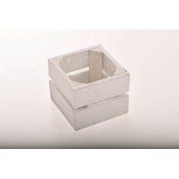 Cassettina quadrata in legno bianco -Varie misure - 7x7x6 cm