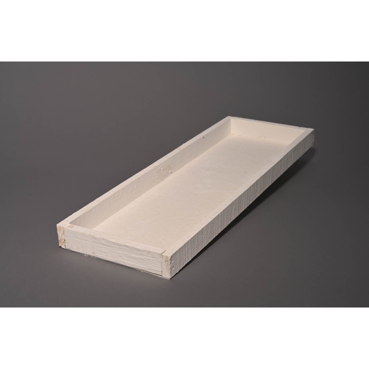 Base rettangolare in legno - 42x14x3 Cm / Bianco