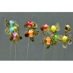 Scatola con 12 pick Uccellini colorati