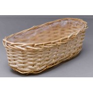 Cesto ovale in vimini color beige - Varie misure - 34x14 cm