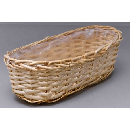 Cesto ovale in vimini color beige - Varie misure - 34x14 cm