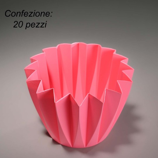 Portavaso Plissettato 20 Pezzi - D 10 Cm / Rosa