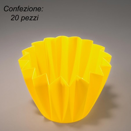 Portavaso Plissettato 20 Pezzi - D 10 Cm / Giallo