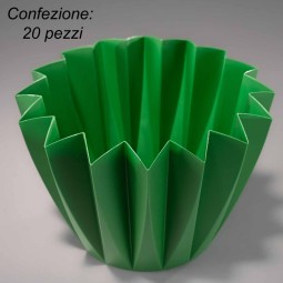 Portavaso Plissettato 20 Pezzi - D 12 Cm / Verde scuro