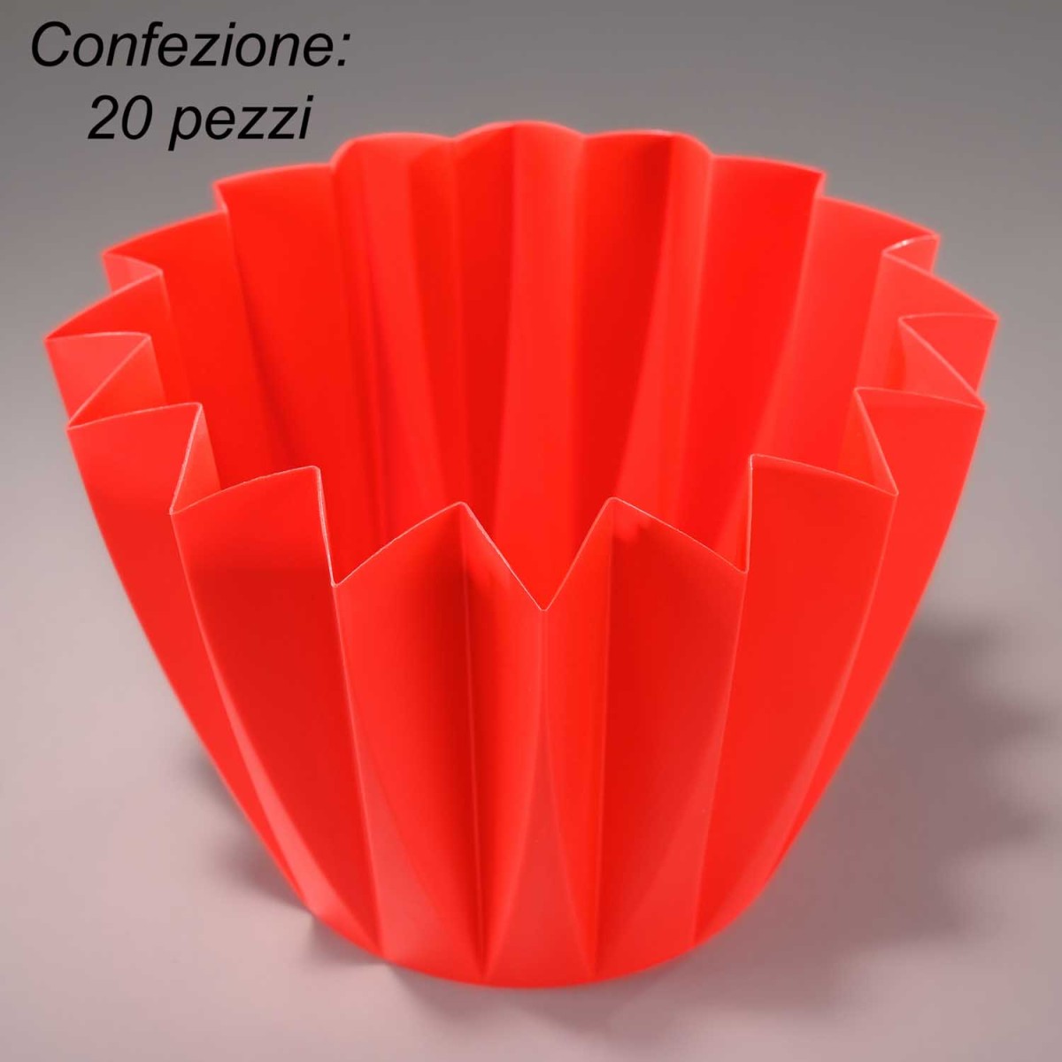 Portavaso Plissettato 20 Pezzi - D 12 Cm / Rosso