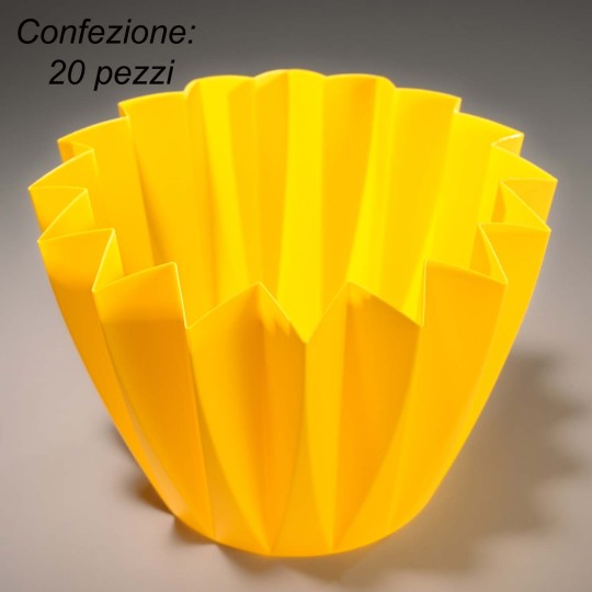 Portavaso Plissettato 20 Pezzi - D 12 Cm / Giallo