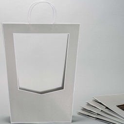 Borsine in cartoncino con finestre e manici 30x16x50 Cm - Grigio