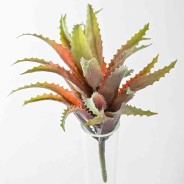 Succulenta artificiale verde/rosso in pick - 24 Cm