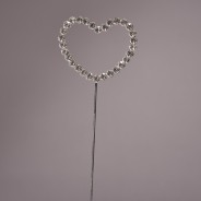 Cuore in pick - 15 Cm / Argento e cristalli