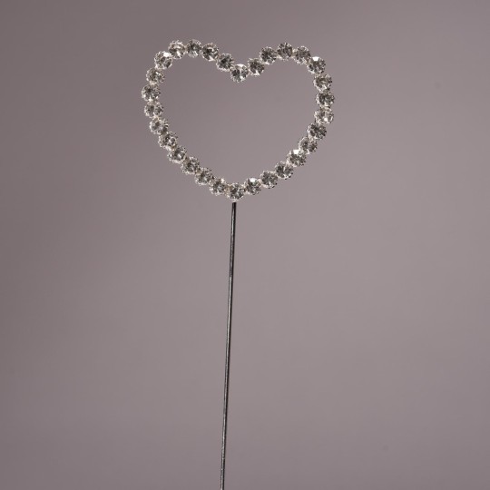 Cuore in pick - 15 Cm / Argento e cristalli