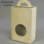 Shoppers con finestra circolare e manici - 9x5 cm - altezza 13,5 cm - Confezione 6 pezzi - Oro