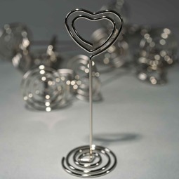 Clip a cuore color argento - 10 pezzi