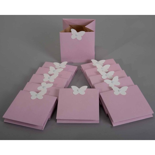 Sacchetti portavaso rosa in busta da 12 pezzi -12x12 Cm - H 12 Cm - Rosa