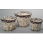 Cesti tondi in rattan bicolore - Set 3 Pezzi