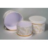 Scatole tonde in cartoncino bianco con fiocchi di neve  Set 3 pezzi - 18x13,5 / 17x12 / 14,5x11 Cm