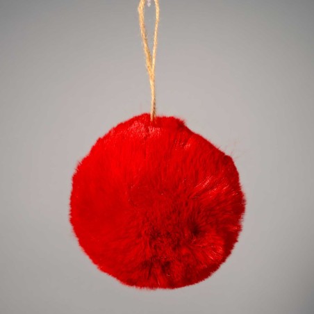 Pallina con pelo - 10 Cm / Rosso