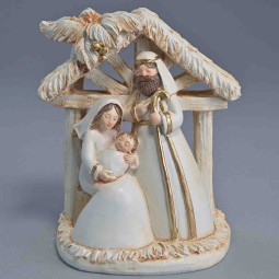 Natività con capanna - 13 Cm / Sbiancato