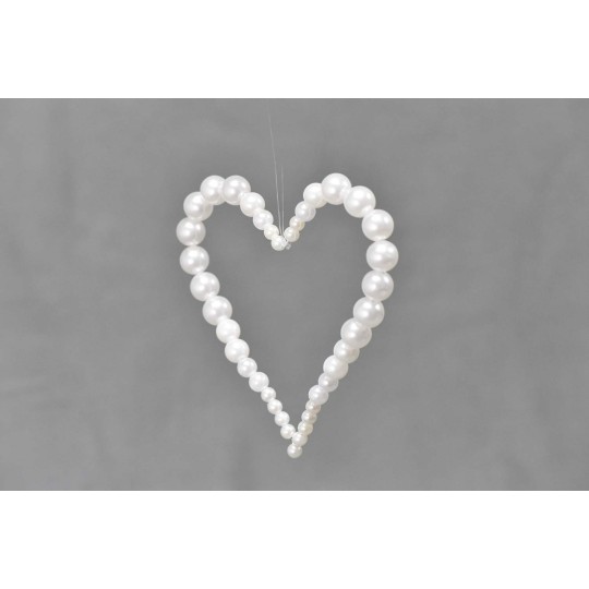 Cuore di perle - 12 Cm / Bianco