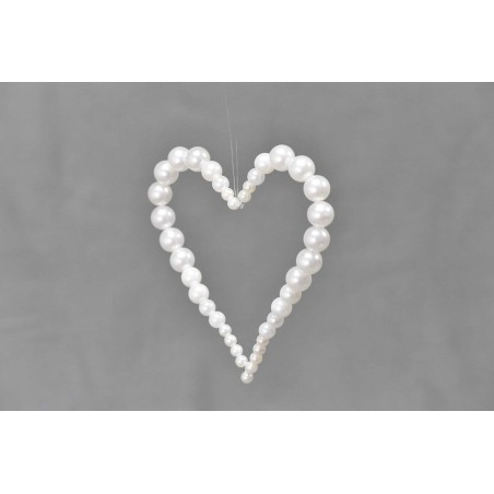 Cuore di perle - 12 Cm / Bianco