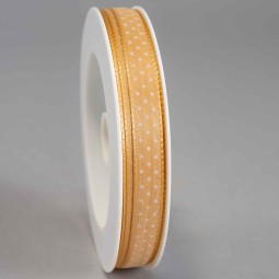 Nastro "Taffetà" a pois - 10 Mm x 25 M / Sabbia