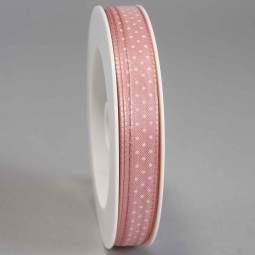 Nastro "Taffetà" a pois - 10 Mm x 25 M / Rosa chiaro