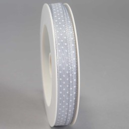 Nastro "Taffetà" a pois - 10 Mm x 25 M / Grigio