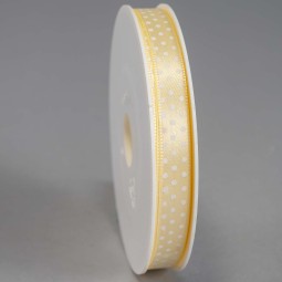 Nastro "Raso" a pois - 10 Mm x 25 M / Panna