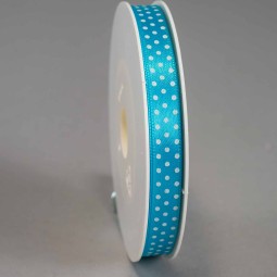 Nastro "Raso" a pois - 10 Mm x 25 M / Azzurro