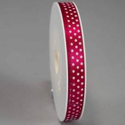 Nastro "Raso" a pois - 10 Mm x 25 M / Fucsia