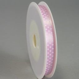 Nastro "Raso" a pois - 10 Mm x 25 M / Rosa