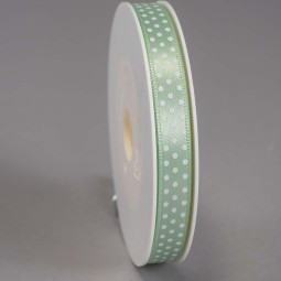 Nastro "Raso" a pois - 10 Mm x 25 M / Verde menta