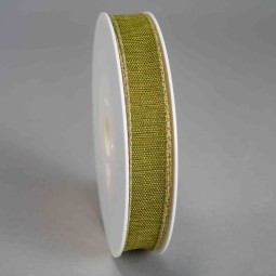 Nastro con bordo in "Lino" - 15 Mm x 20 M / Verde oliva