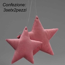 Stelle in velluto 3 PZ - 10x15,5 Cm / Malva